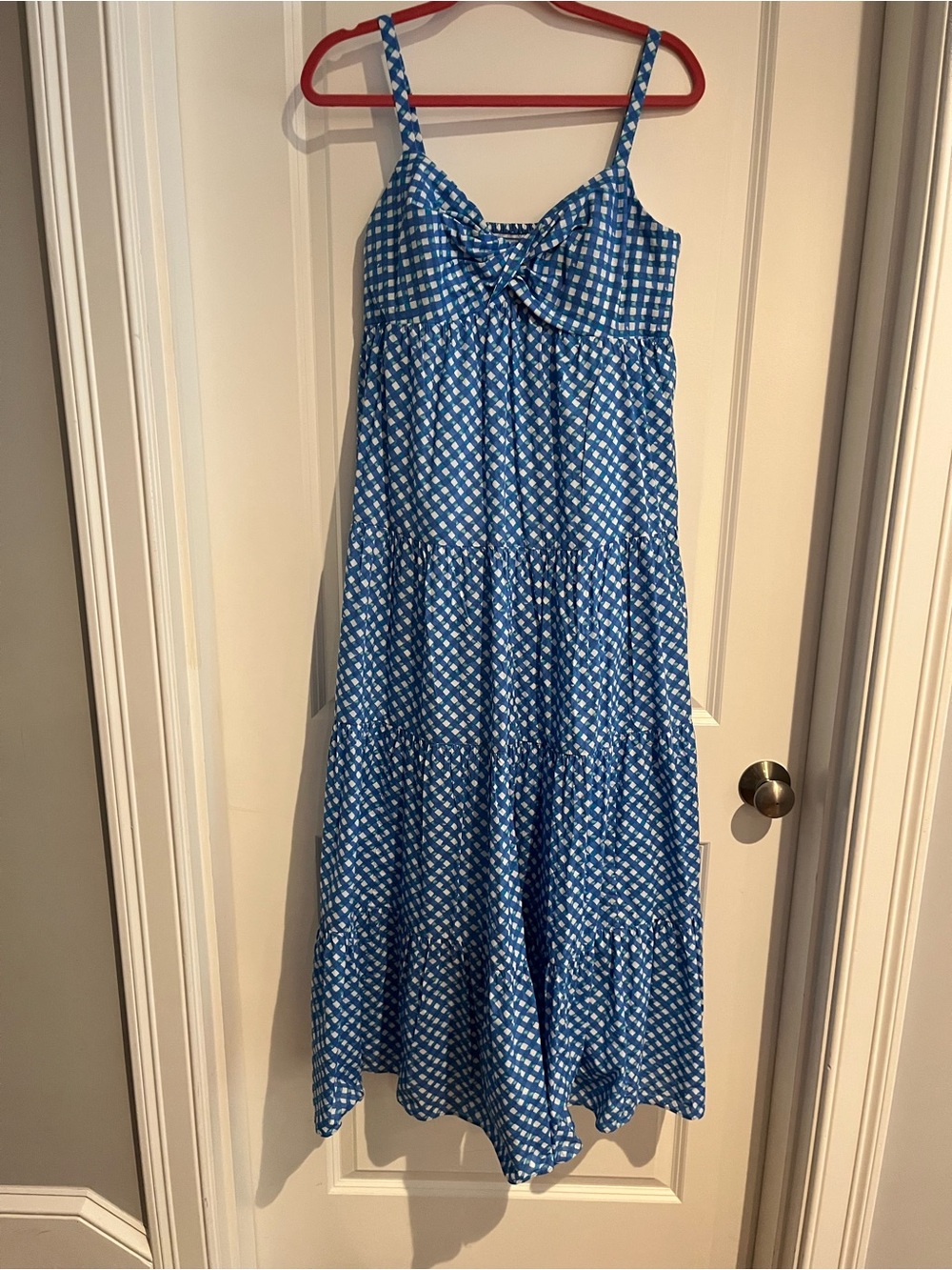 Lilly Pulitzer Blue Gingham Tie-Front Maxi Dress